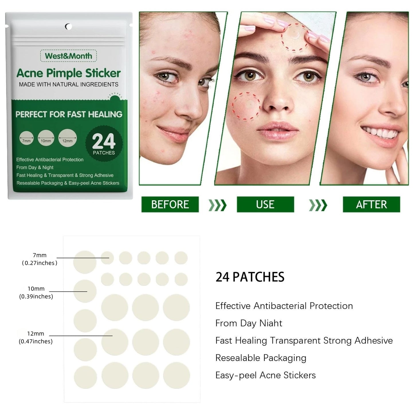 24/36 Patches Invisible Makeup Acne Patch Invisible Makeup Acne Patch - Invisible Makeup for Perfect Skin