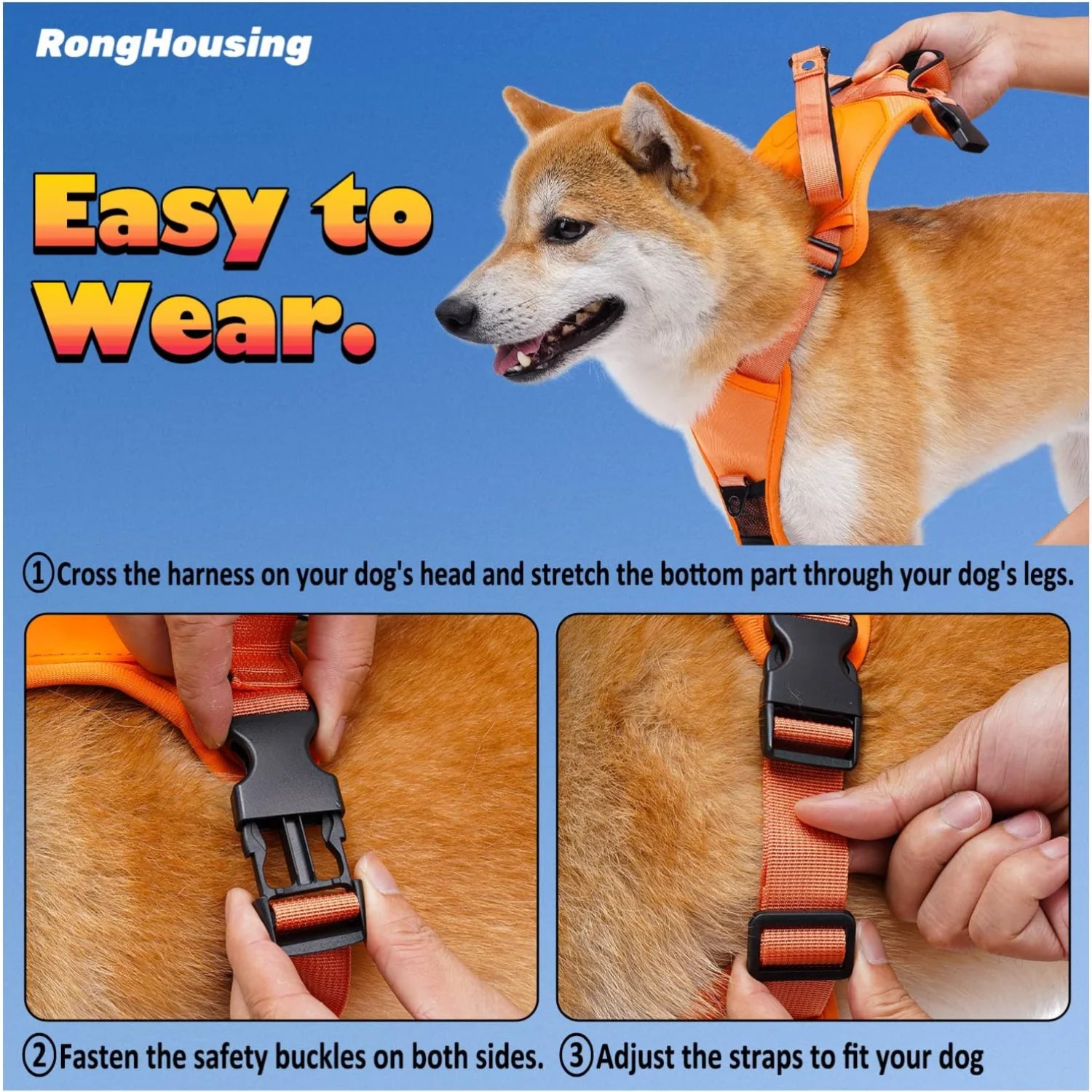 Dog Harness and Retractable Leash Set All-In-One. Automatic Anti-Burst Impact,Flexible Rope, Anti-Twist. Adjustable Breathable