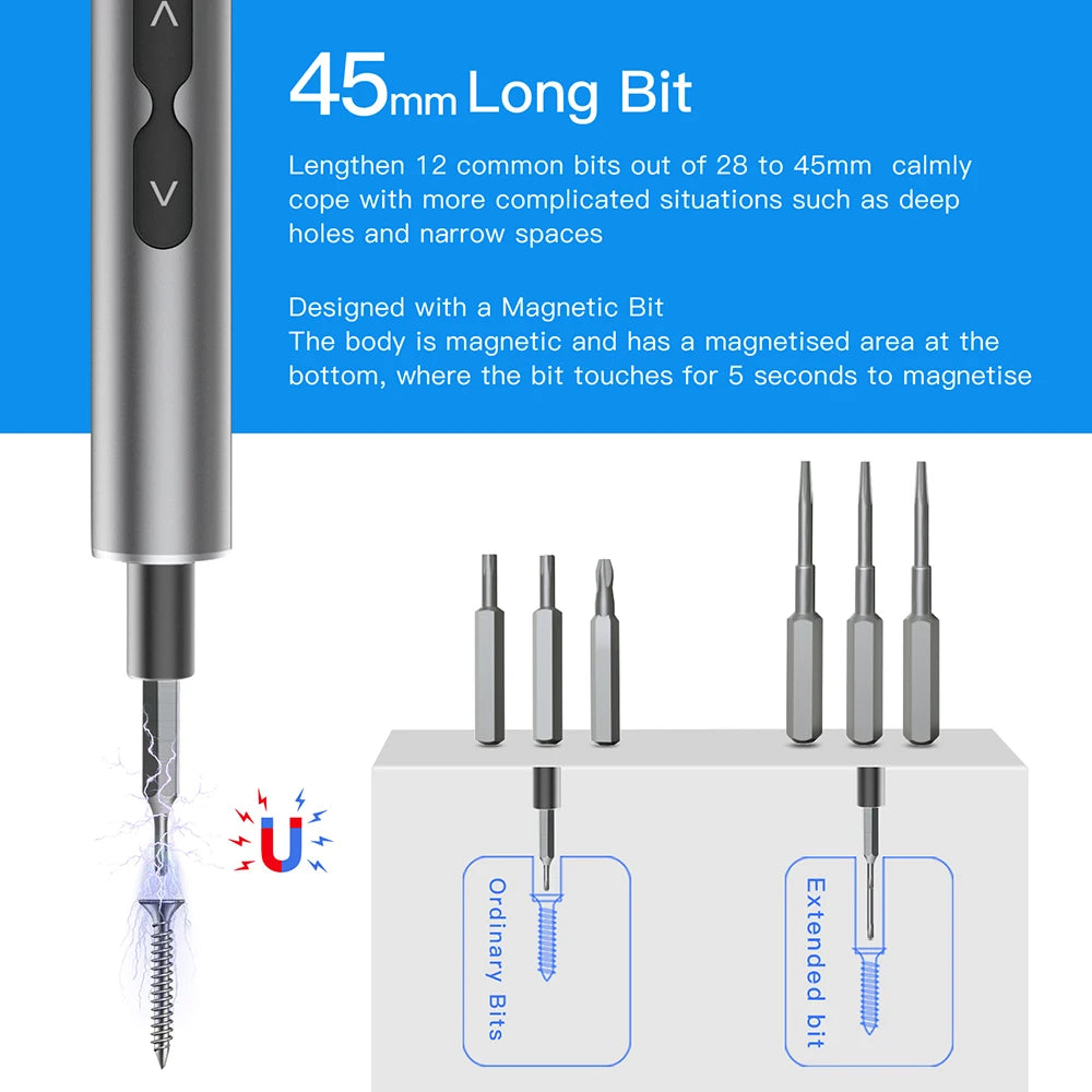 62/6 in 1 Precision Electric Screwdriver Set Power Tool Kits Rechargeable Wireless Mini Small Bits for Xiaomi Mobile Cell Repair