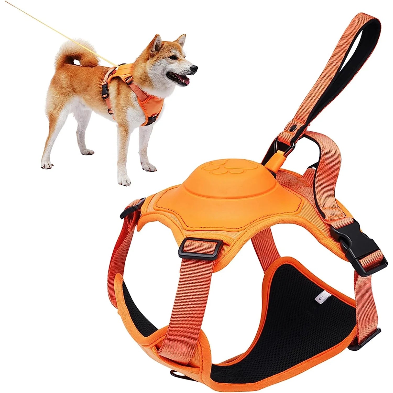 Dog Harness and Retractable Leash Set All-In-One. Automatic Anti-Burst Impact,Flexible Rope, Anti-Twist. Adjustable Breathable