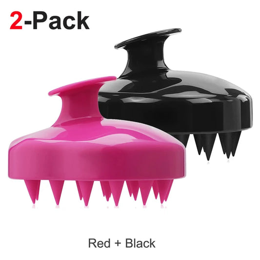 2Pack Hair Scalp Massager Shampoo Brush - Hair Scalp Scrubber Wet Dry Hair Scalp Brush with Silicone Bristle for Remove Dandruff